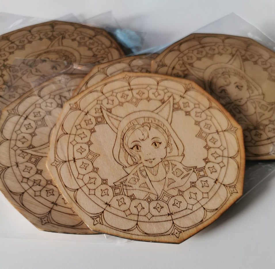 FFXIV Untersetzer aus Holz
