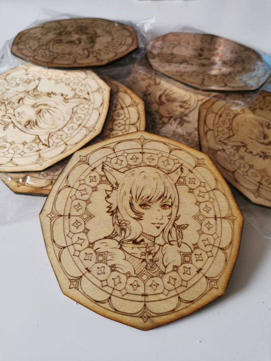FFXIV Untersetzer aus Holz