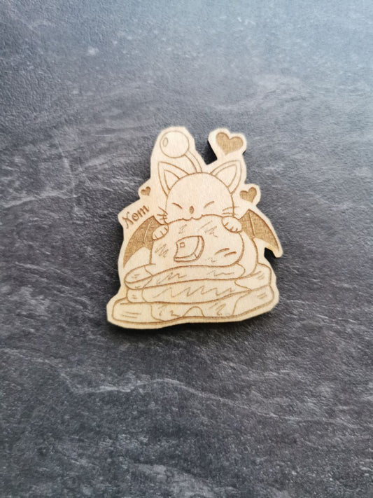 FFXIV Magnete und Pins aus Holz