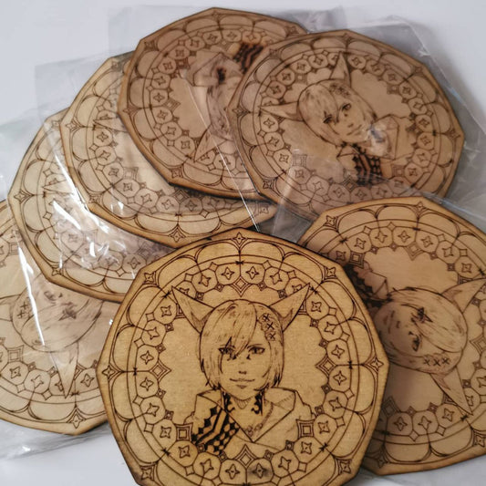 FFXIV Untersetzer aus Holz
