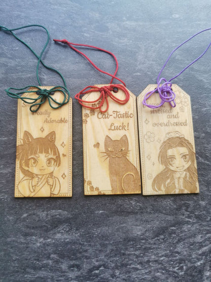 Omamori Schlüsselanhänger aus Holz