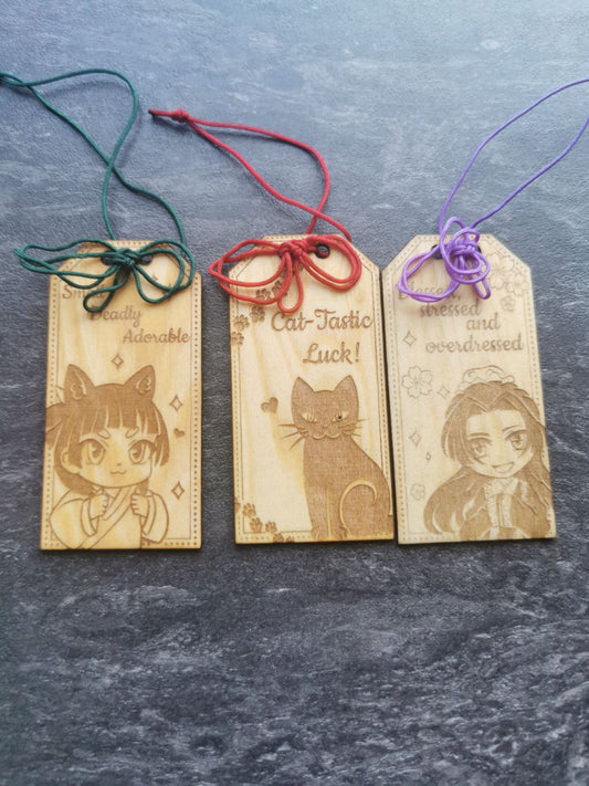 Omamori Schlüsselanhänger aus Holz